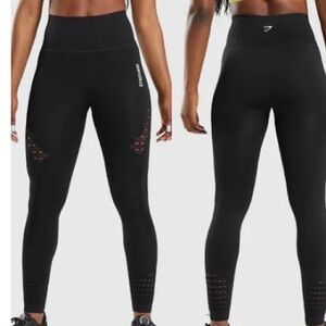 Gymshark Black High-Rise Seamless Laser-Cut Leggings